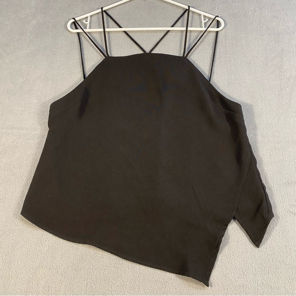 Tobi Women’s Black Straps Camisole Asymmetrical Hem Line, size M